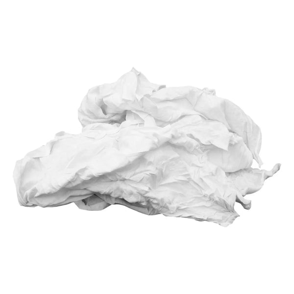 Recycled T-Shirt Cloth Rags 25lb White (106180)