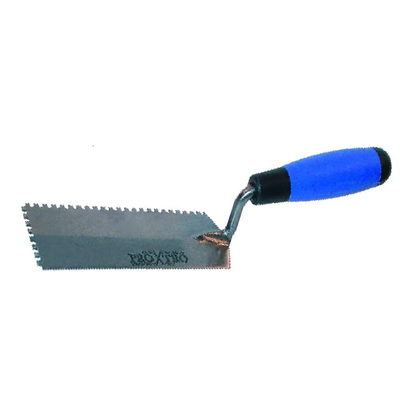 Trowel Notched 6in x 2in (1/4in x 1/4in SQ Notch) Soft Blue Handle (120038)