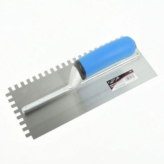 Trowel Notched 11in x 41/2in (1/4in x 3/8in SQ Notch) Blue Handle (120071)