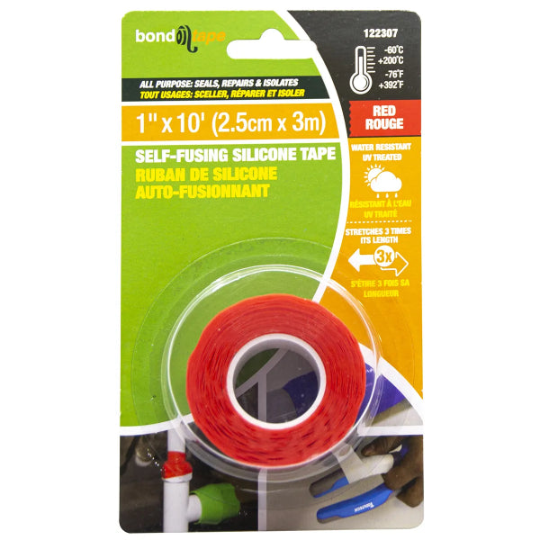 Self-Fusing Silicone Tape 2.5cm x 3m Red (122307)