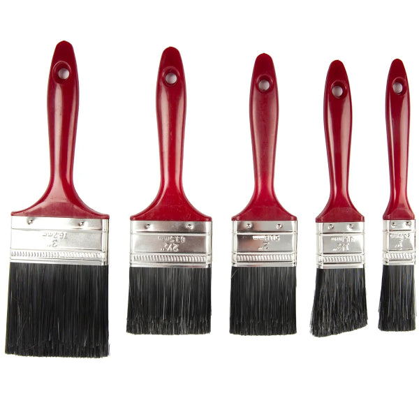 5PC Professional Synthetic Flat Bristle Paint Brushes Set (1in; 1 1/2in; 2in; 2 1/2in; 3in) (123040)