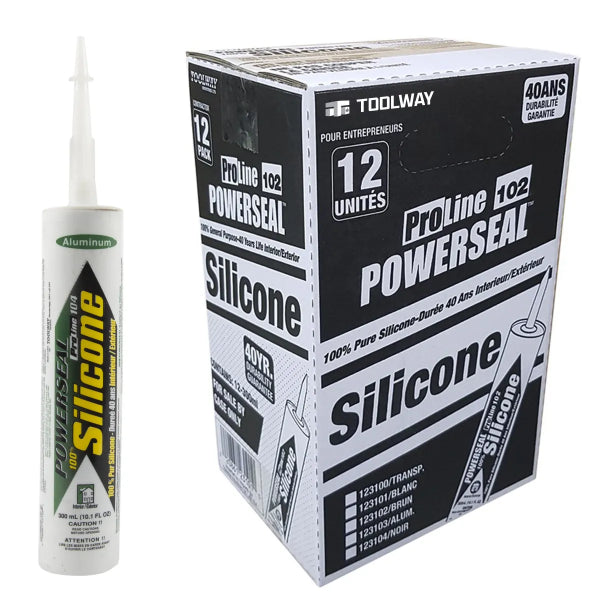 ProLine 104 General Purpose 100% Silicone Sealant 300ml Aluminum (123103)