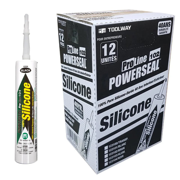 ProLine 105 General Purpose 100% Silicone Sealant 300ml Black (123104)