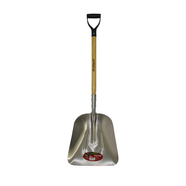 Grain Scoop Shovel 46in x 12-4/5in Aluminum Blade Wood D-Handle (130513)