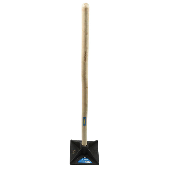 Ground Tamper 8 x 8in Steel Head with Heavy Duty Wood Handle (130611)