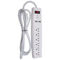 Surge Protector Power Bar 6ft 6-Outlet 2-USB 280-Joules White (139998)