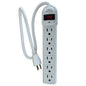Surge Protector Power Bar 2ft 6-Outlet 280-Joules White (140002)