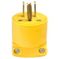 Electrical Grounding Plug Male 15A-125V 3-Wire Vinyl Yellow (140004)