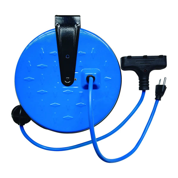 Extension Cord Indoor In Ret. Metal Reel SJTW 16/3 GFI Blue 30ft (140023)