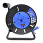 Extension Cord Indoor In Plastic Reel SJTW 14/3 4-Tap GFI 3ft Blue (140027)