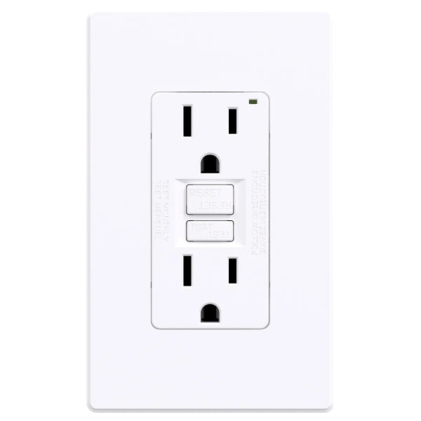Decora GFCI Receptacle with Wall Plate 15Amp White (140125)