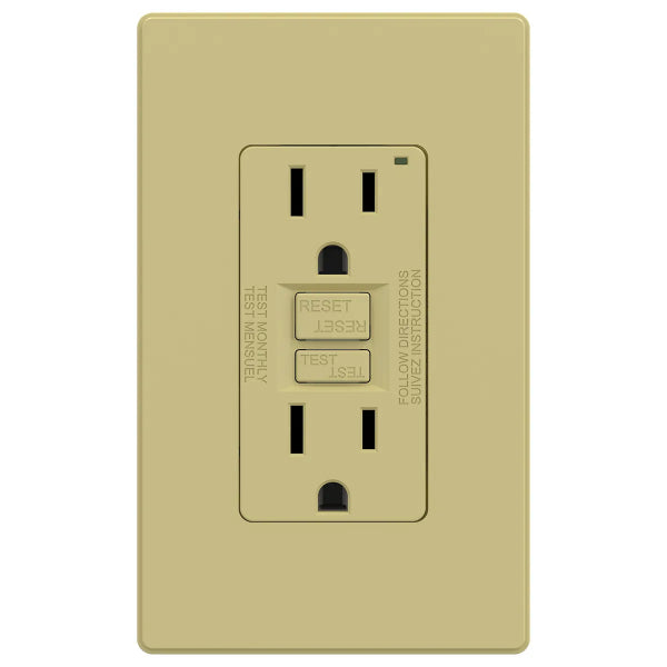 Decora GFCI Receptacle with Wall Plate 15Amp Ivory (140126)
