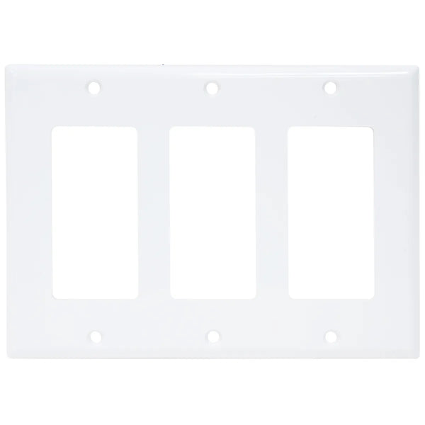 Decora Wall Plate 3-Gang White (140145)