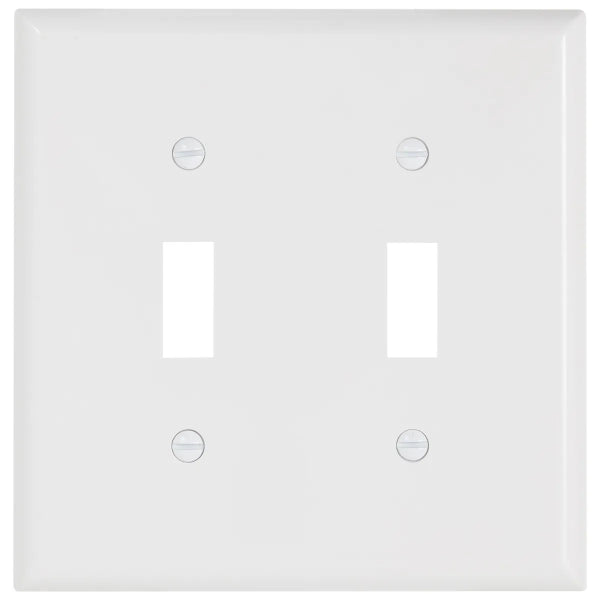 Toggle Switch Wall Plate 2-Gang White (140149)