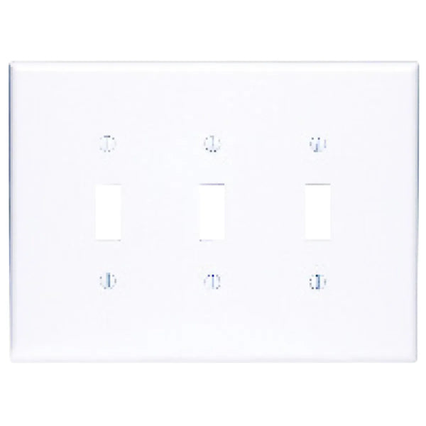 Toggle Switch Wall Plate 3-Gang White (140151)