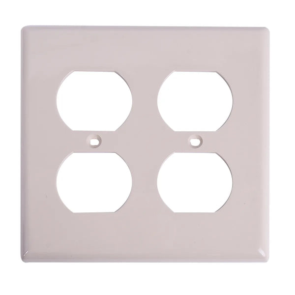 Duplex Outlet/Receptacle Wallplate 2-Gang Ivory (140156)