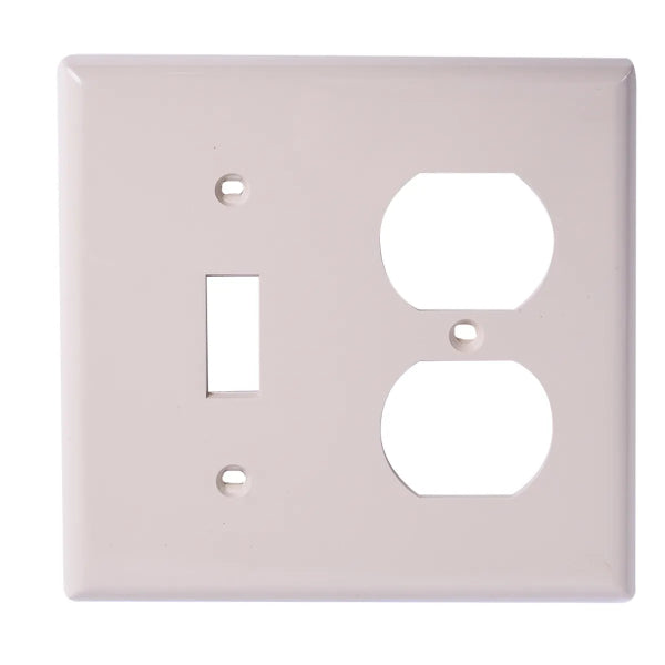 Duplex Outlet/Receptacle With Toggle Wallplate 2-Gang Ivory (140160)