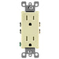 Decora Duplex Receptacle Rectangular T/R 15Amp Ivory (140162)