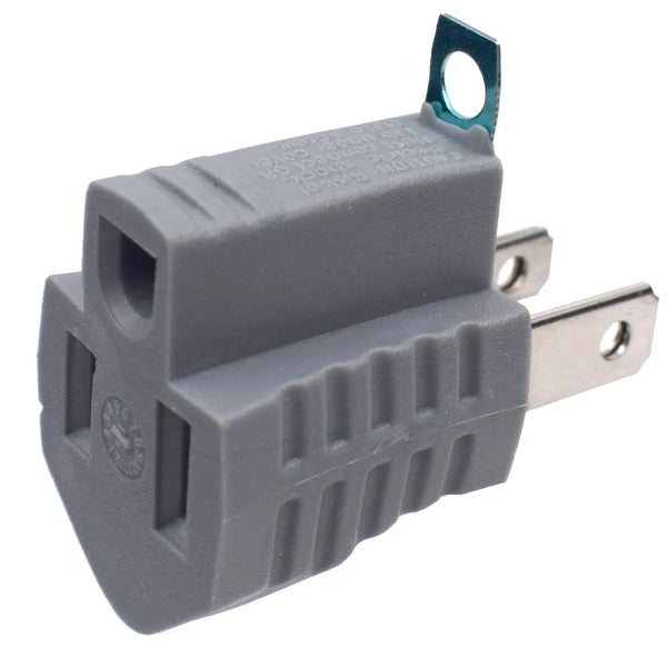 Grounded Wall Adapter 1-Outlet 2 to 3 Prong Grey (140600)