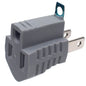 Grounded Wall Adapter 1-Outlet 2 to 3 Prong Grey (140600)