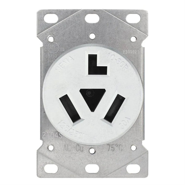 Dryer Receptacle 3 Pole 3 Wire White (140607)