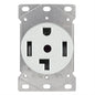 Dryer Receptacle 3 Pole 4 Wire White (140608)