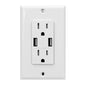 Decora Duplex Receptacle Wall Plate With 2 USB Chargers White (140611)