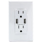 Decora Duplex Receptable With USB Port Type A T/R 15Amp White (140611-21)