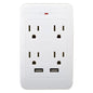 Surge Protector Grounded Wall Adapter 2-USB/4-Outlet White (140618)