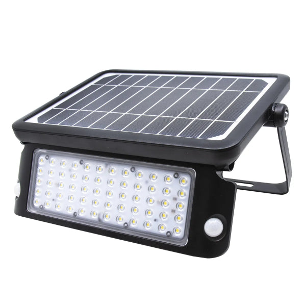 LED Solar Security Floodlight 10W with Dual PIR Sensors Black (140651)