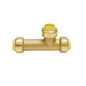 Push-Fit  Brass Slip Tee 1/2 x 1/2 x 1/2in Lead-Free (150606)
