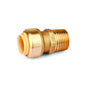 Push-Fit  Brass Coupling MNPT 1/2 x 1/2in Lead-Free (150610)