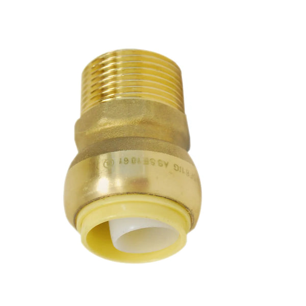Push-Fit  Brass Male Connector MNPT 3/4 x 3/4in Lead-Free (150611)