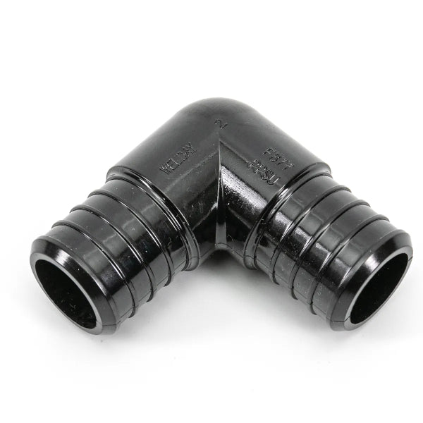 24PK Pex Poly 90° Elbow Barb To Barb 3/4 x 3/4in Black (150642)