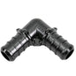 24PK Pex Poly 90° Elbow Barb To Barb 1/2 x 1/2in Black (150645)