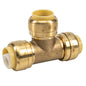 12PK Push-Fit Pex Brass Tee 1/2 x 1/2 x 1/2in Lead-Free (150653)