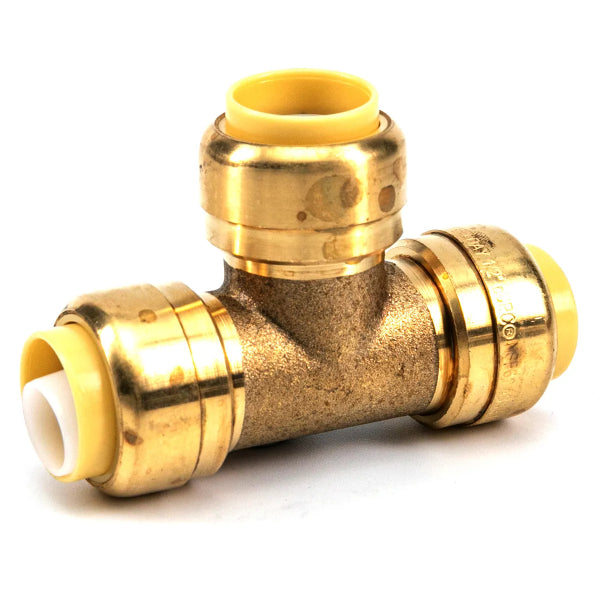 6PK Push-Fit Pex Brass Tee 3/4 x 3/4 x 3/4in Lead-Free (150654)
