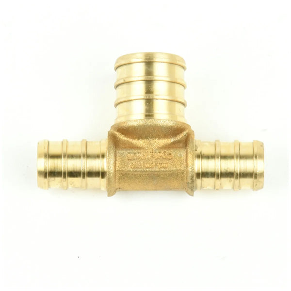 Pex Brass Tee Barb To Barb 1/2 x 1/2 x 3/4in (151115)