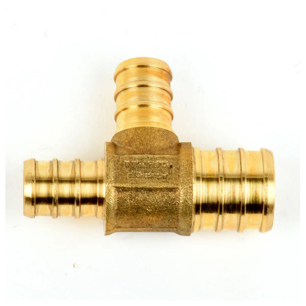 Pex Brass Tee Barb To Barb 3/4 x 1/2 x 1/2in (151120)