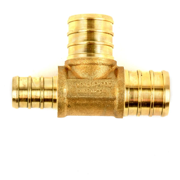 Pex Brass Tee Barb To Barb 3/4 x 1/2 x 3/4in (151121)