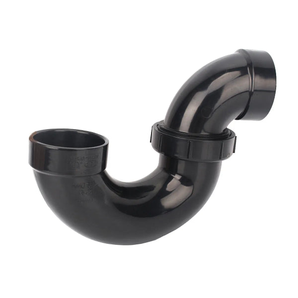 ABS P-Trap Less C/O With Union 1½in Black (151236)