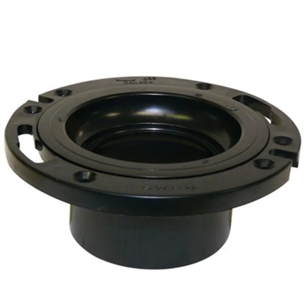 ABS Floor Flange Adj. with Molded in Test Cap 4in x 3in Black (151258)