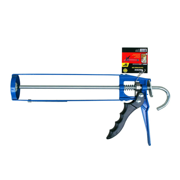 Skeleton-Style Caulking Gun with Auto Flow Stop 9in Blue (160003-20)