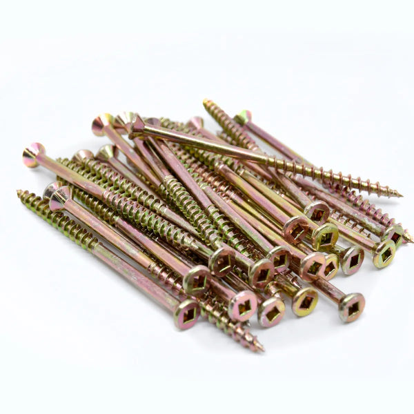 500PK Deck Screws Yellow Plated #8 x 3½in (169232)