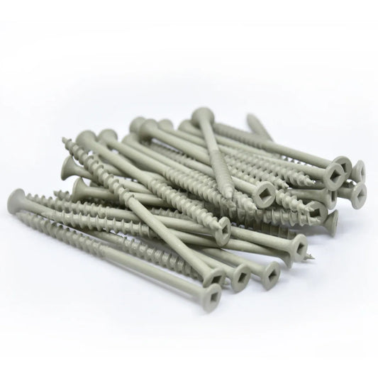 100PK Deck Screws Green Ceramic #8 x 2in (169254)