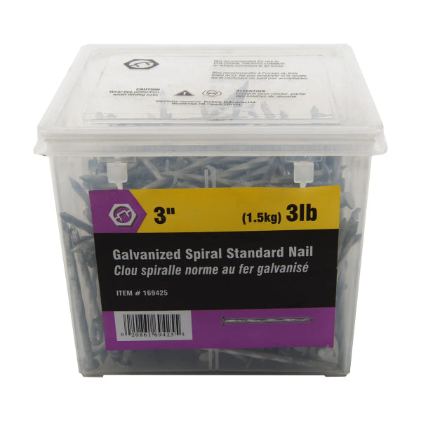 3lb (1.5kg) Spiral Standard Nails HDG 3in (169425)