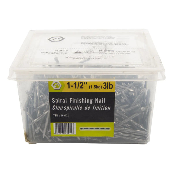3lb (1.5kg) Spiral Finishing Nails Bright 1-1/2in (169432)