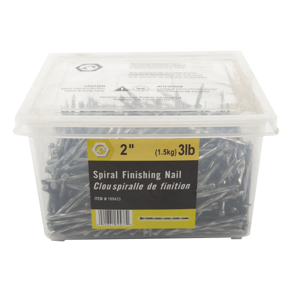 3lb (1.5kg) Spiral Finishing Nails Bright 2in (169433)