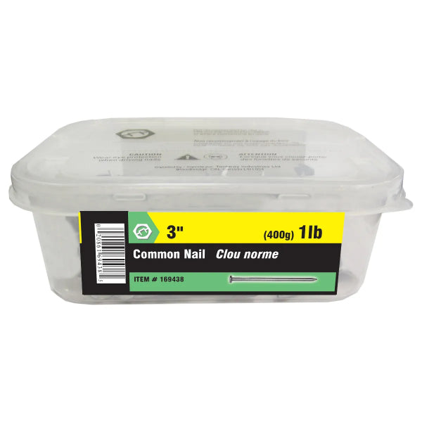 1lb (400g) Common Nails Bright 3in (169438)