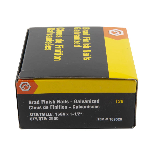 2500PK Brad Nails Galvanized 16ga x 1-1/2in (169520)